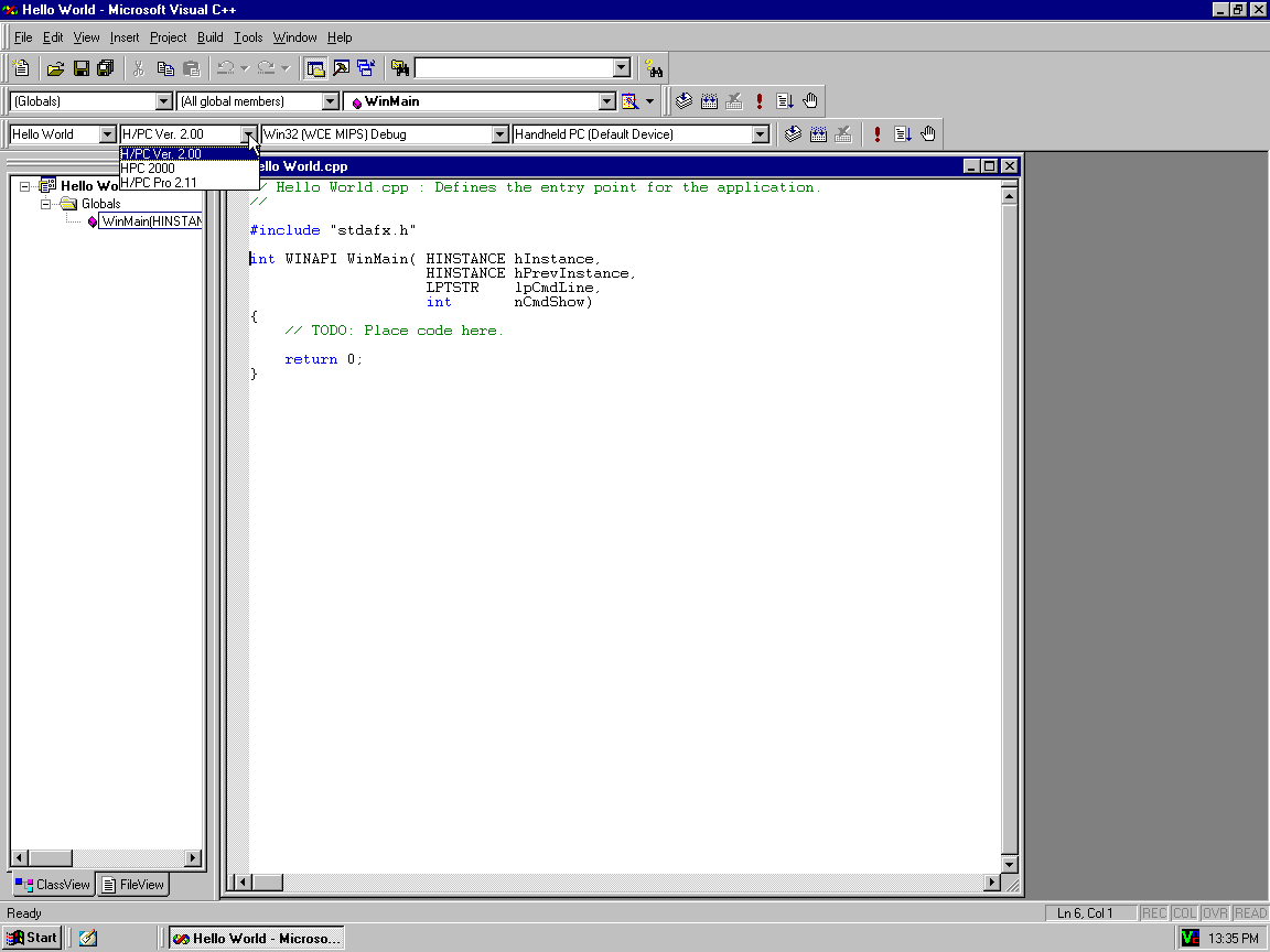 Visual C++ targeting Windows CE
